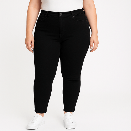 Skinny jeans curvy sólido para mujer