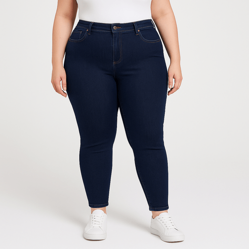 Skinny jeans curvy sólido para mujer