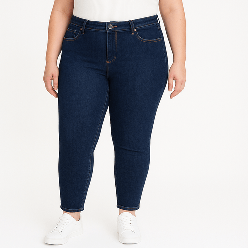 Skinny jeans curvy sólido para mujer