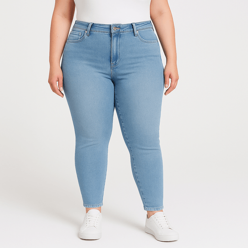Skinny jeans curvy lavado para mujer