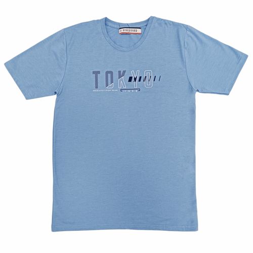 Camiseta estampada celeste para hombre