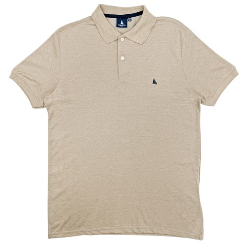 Camisa tipo polo beige para hombre