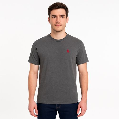 Camiseta gris sólida para hombre