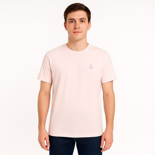 Camiseta rosa sólida para hombre
