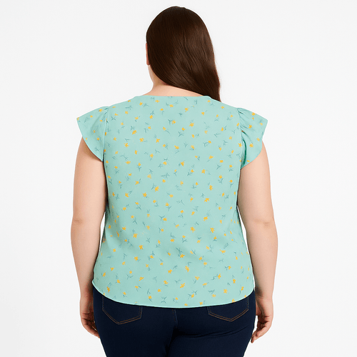 Blusa celeste estampada para mujer