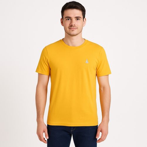 Camiseta amarillo sólida para hombre