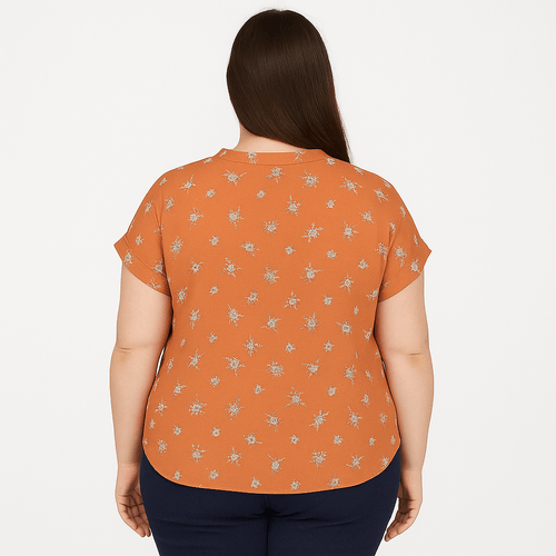 Blusa estampada coral para mujer