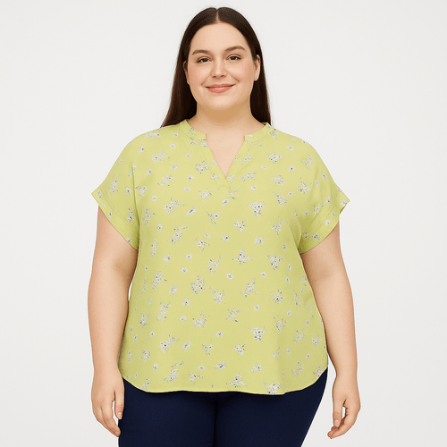 Blusa estampada verde para mujer