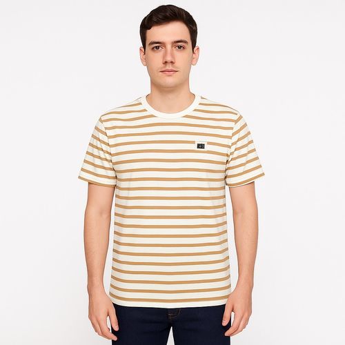 Camiseta bicolor rayada para hombre