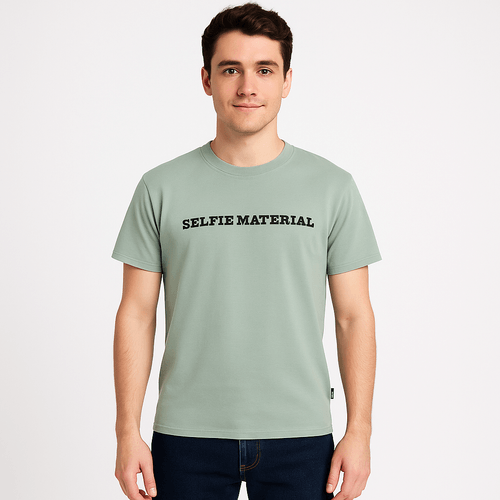 Camiseta verde estampada para hombre