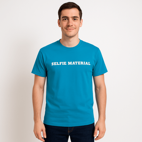 Camiseta celeste estampada para hombre