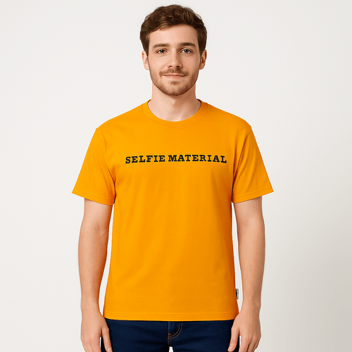 Camiseta amarilla estampada para hombre