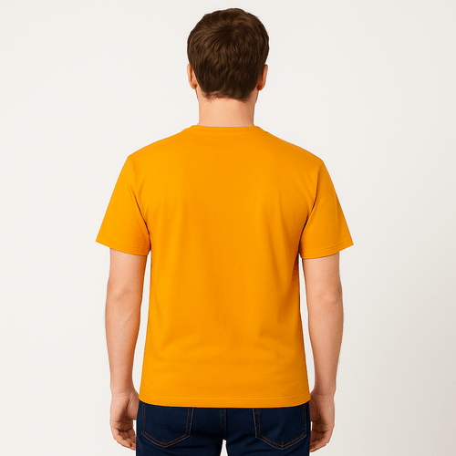 Camiseta amarilla estampada para hombre