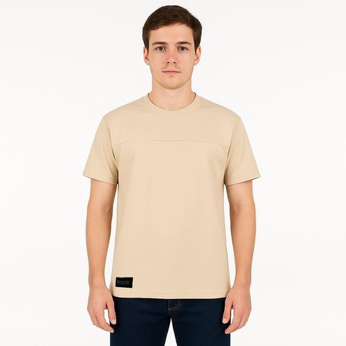 Camiseta sólida café para hombre