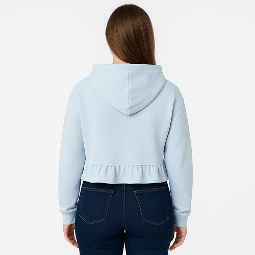 Cropped hoodie sólido para mujer