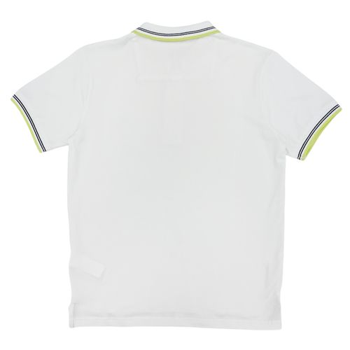 Camisa tipo polo blanca sólida para niño