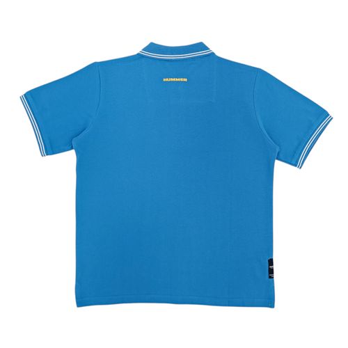 Camisa tipo polo celeste sólida para niño