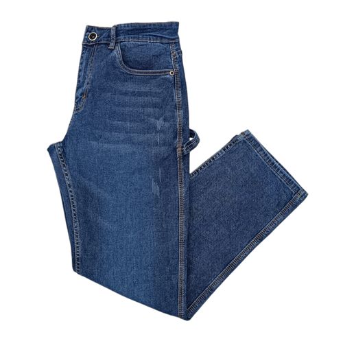 Straight jeans azul sólido para hombre