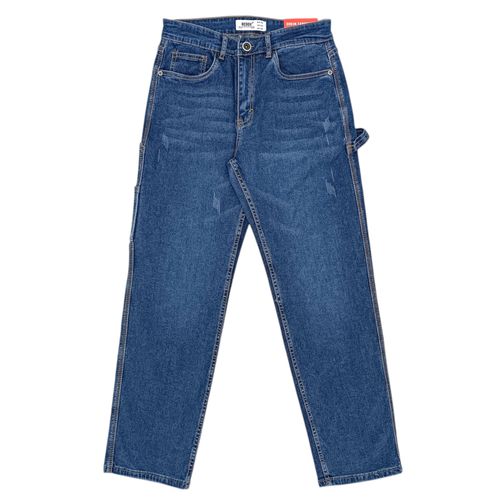 Straight jeans azul sólido para hombre