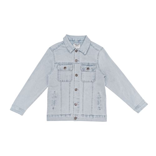 Chaqueta denim celeste lavada para niño