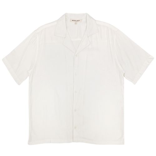 Camisa blanca sólida para hombre