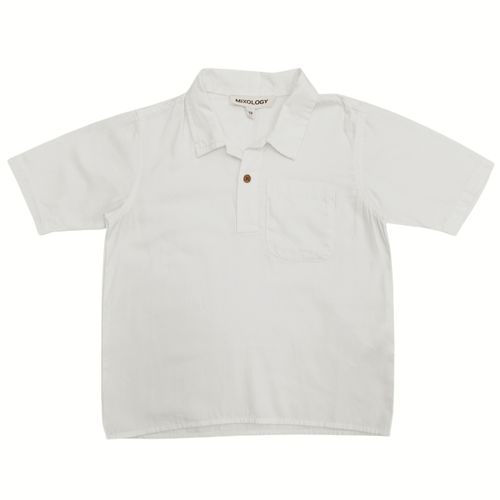 Camisa manga corta ivory para niño