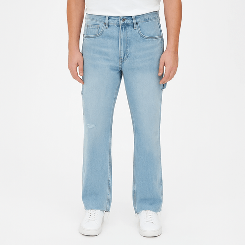 Straight jeans azul estampado para hombre