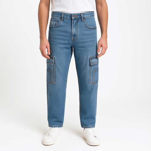 Straight jeans azul para hombre