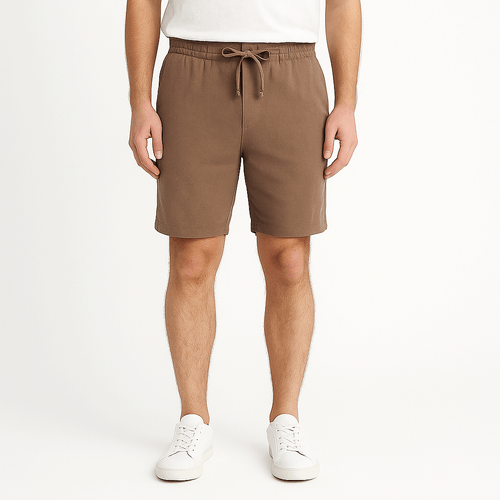 Short café sólido para hombre