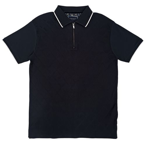 Camisa tipo polo negra para hombre