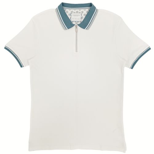 Camisa tipo polo blanca para hombre