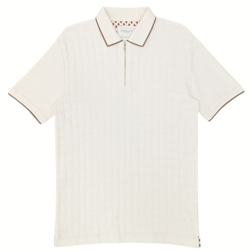 Camisa tipo polo blanca sólido para hombre