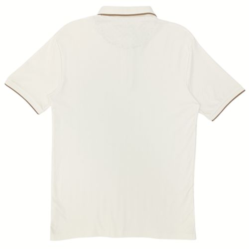 Camisa tipo polo blanca sólido para hombre