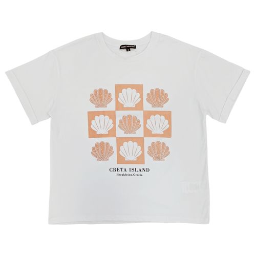 Camiseta blanca estampada para mujer