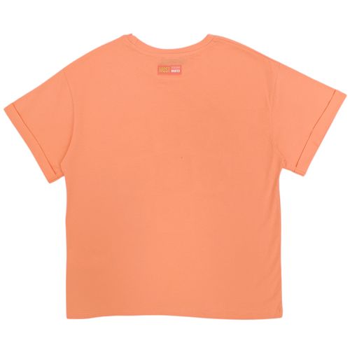 Camiseta naranja estampada para mujer