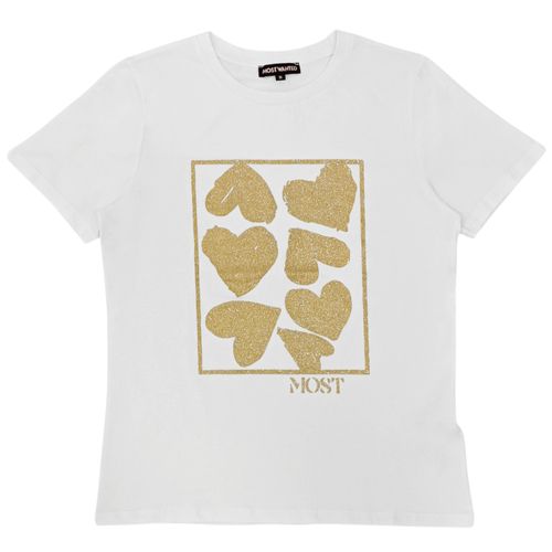 Camiseta blanca estampada para mujer