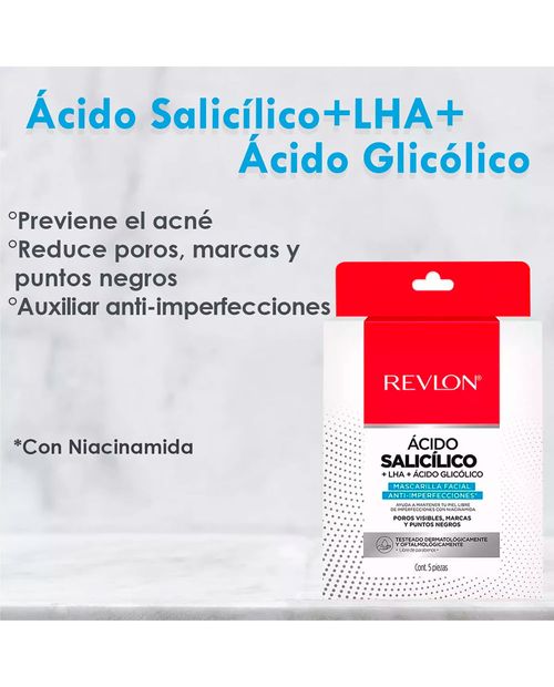 Mascarilla Facial Ácido Salicílico Anti Imperfecciones - 5 Unidades