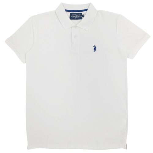 Camisa tipo polo blanca para hombre