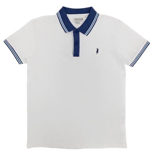 Camisa tipo polo blanca para hombre