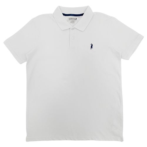 Camisa tipo polo blanca para hombre