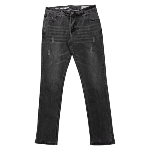 Slim jeans gris sólido para hombre