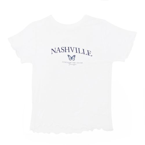 Camiseta blanca estampada para mujer