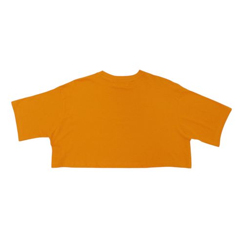 Crop top naranja estampada para mujer