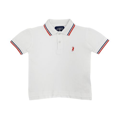 Camisa tipo polo blanco para niño