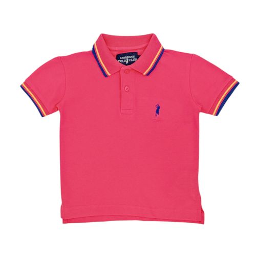 Camisa tipo polo fucsia para niño