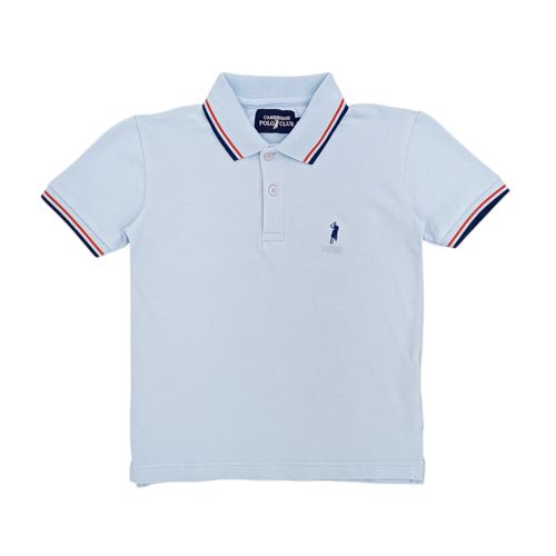 Camisa tipo polo celeste para niño