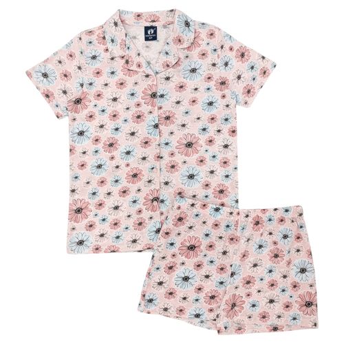 Pijama de short rosa para mujer