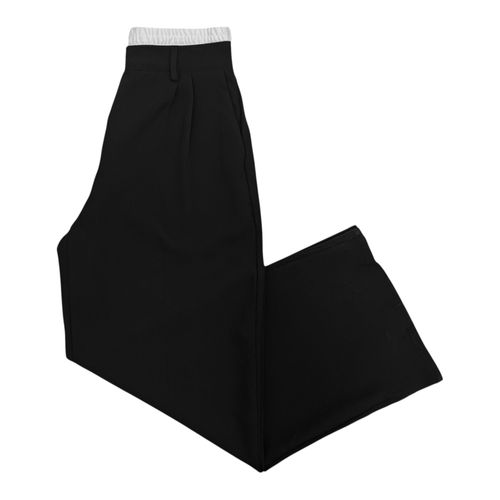 Pantalón fluido sólido para mujer