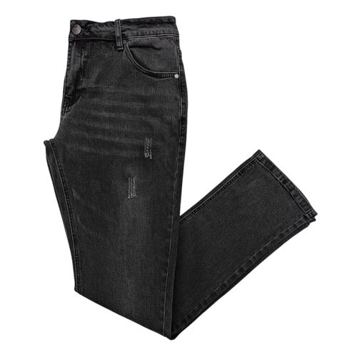 Slim jeans gris sólido para hombre