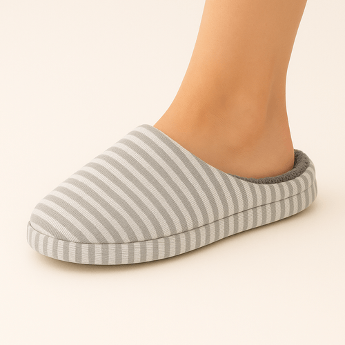 Pantuflas gris para mujer